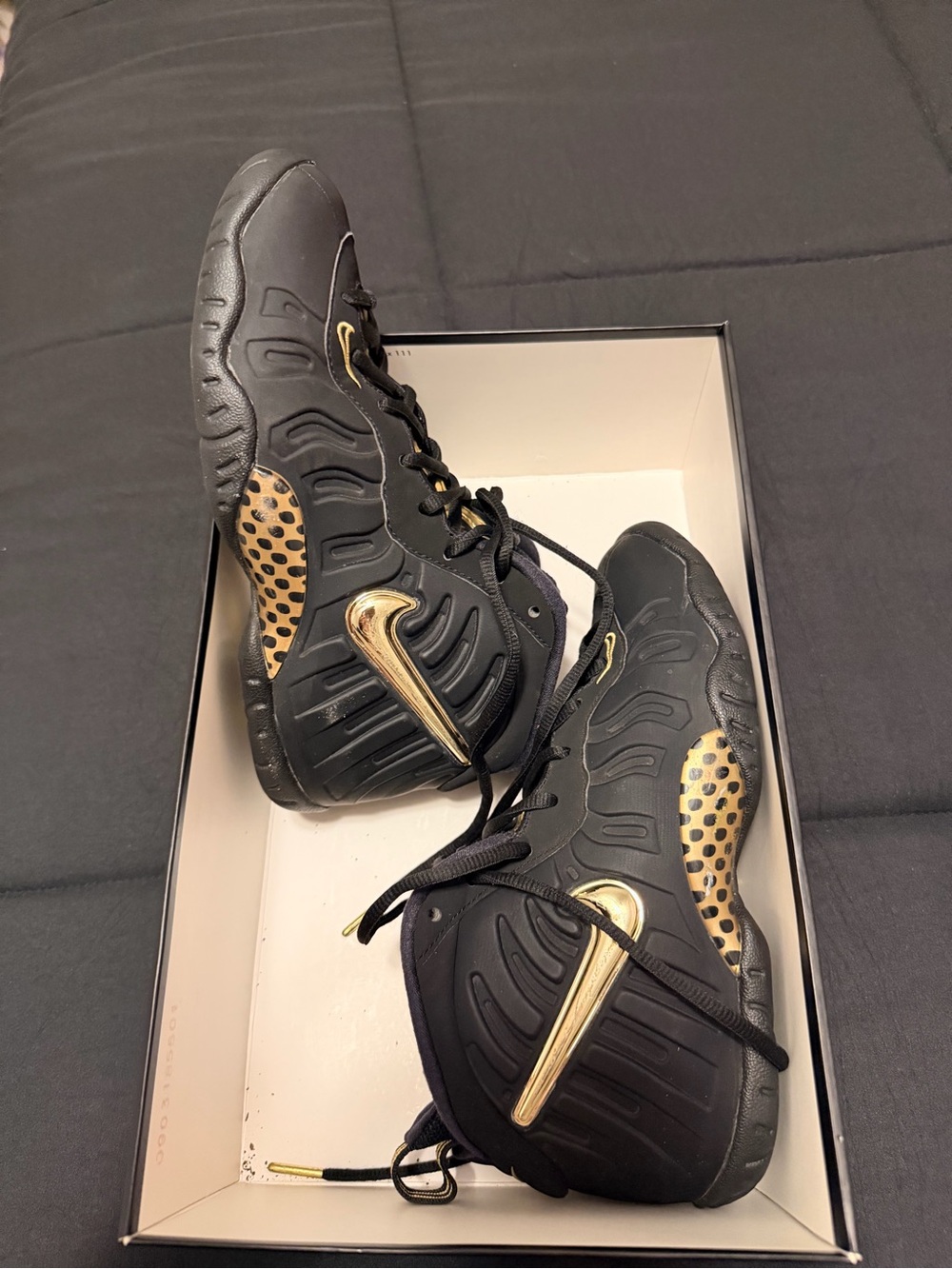 Nike Little Posite Pro (GS) Black with Metallic Gold